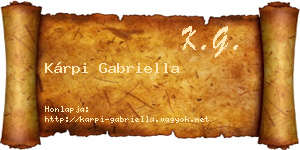 Kárpi Gabriella névjegykártya